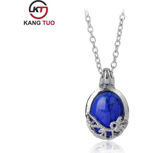 Euro-American Movie Vamp Diaries katherine Necklace With Blue Stone For Women Charms
