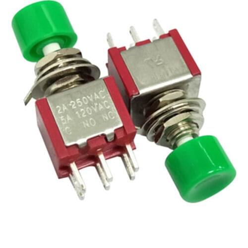1PCS SC109 DS-622 Automatic Reset Switch Hole Size 6 mm U/I 250V/2A 6pin Push button Switch 2NO 2NC