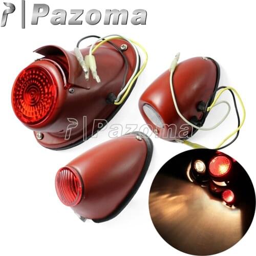 PAZOMA Motorcycle Brake Tail Stop Light Rear Mudguard Fender Light Set for BMW M72 R75 K750 KS750 Dnepr Ural Sidecar