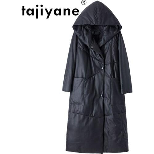 Tajiyane Winter Coats and Jackets Women Real Sheepskin Jacket Woman White Duck Down Coat Hooded Long Cloth Abrigo Mujer TN1331