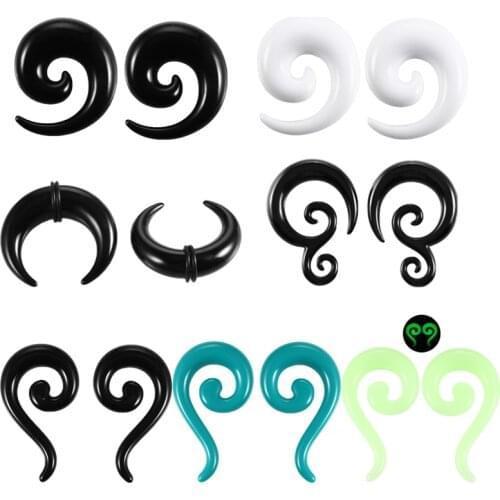 1Pair 1.6mm-10mm Acrylic Spiral Ear Stretcher Piercing Ear Tapers Expander Earlobe Plugs Tunnels Piercing Body Jewelry Wholesale
