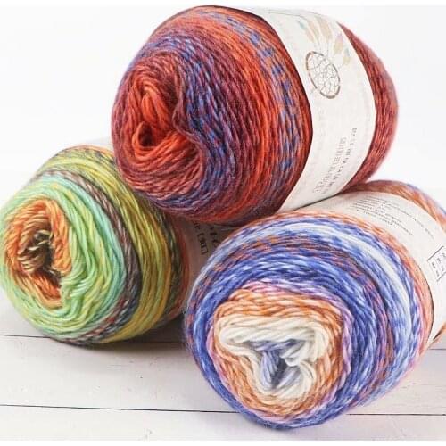 100g Rainbow Segment Dyed Cashmere Yarn Wool DIY Handmade Knitted Baby Sweater Hat Scarf Sofa Cushion Cake Yarn