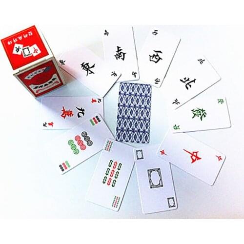 144PCS Cards Mahjong PokerHigh Quality ABS Plastic Send 2 Dice Easy Carry