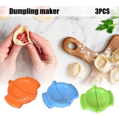 3pcs Multifunction Plastic Dumpling Maker Dumplings Presser Molds Ravioli Mould with Stuffing Spoon JW