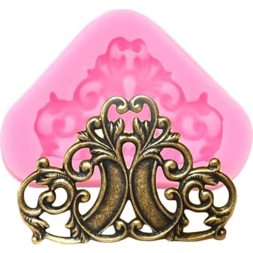 3D Baroque Relief Silicone Molds DIY Fondant Cake Decorating Tools Chocolate Cupcake Topper Mold Candy Polymer Clay Moulds