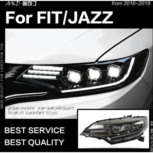 AKD Car Styling Head Lamp for Fit Headlights 2014-2018 New Jazz All LED Headlight LED DRL Hid Bi Xenon Auto Accessories