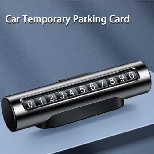 Car Temporary Parking Card Universal Rotate Phone Number Plate Car-styling Auto Accessories Car Number Plate Aluminum Alloy