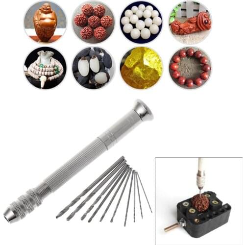 Swivel Head Pin + 10pcs Micro HSS Twist Drill Bits For Jewelry Watch Hobby Hand Tool