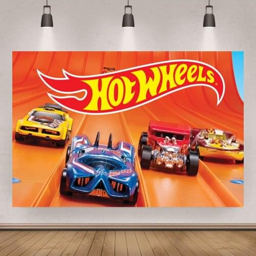 Hot Wheels Backdrops Wild Hot Racer Car Boys 1st Birthday Party Photography Background Photographic Photo Studio Prop Wallpaper