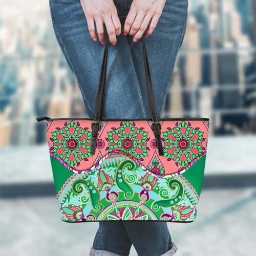 FORUDESIGNS Bohemian Flower Printing Handbags Women 2020 Large Pu Leather Ladies Tote Shoulder Bags Messenger Bag Bolsa Feminina