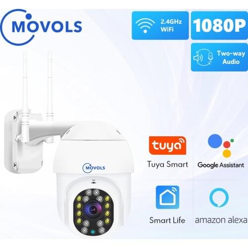 MOVOLS 1080P Tuya WIFI IP Camera Smart Auto Tracking Googole Alexa Wireless PTZ Outdoor Video Surveillance CCTV Security Camera