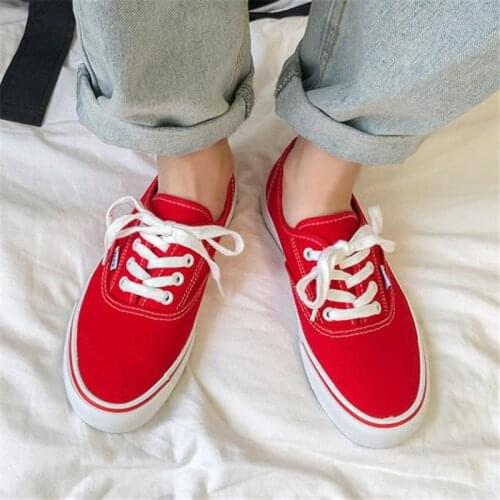New Spring Fashion Women Canvas Shoes Lace-Up Vulcanized Sneakers Womens Casual Shoes Ladies Flats Couples Trainers Big Size 44
