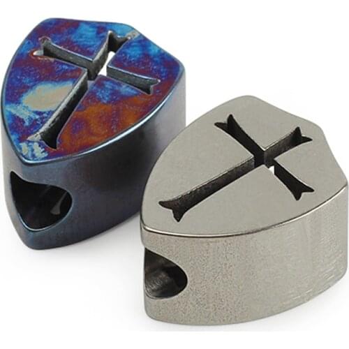 Cross Hanging Titanium Umbrella Rope Pendant Titanium Alloy Knife Beads EDC Tool Paracord Beads