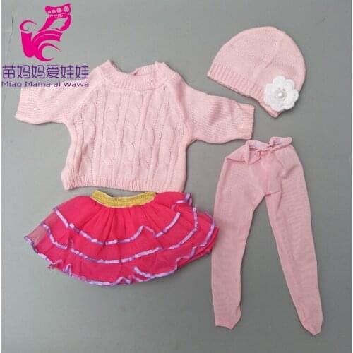 Doll clothes for 43cm dolls baby doll Cute pink princess dress sweater and hat also fit for 18 inch dolls dress sets