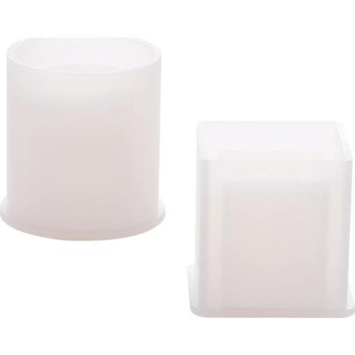 Square Round Brush Pot Silicone Mold Epoxy Resin Casting Moulds DIY Art Crafts Jewelry Making Mold Pen Holder
