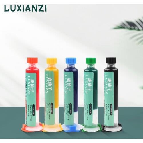 LUXIANIZ 5 Color UV Curing Solder Mask Ink For BGA PCB Circuit Board Insulating Protect Welding Fluxes Soldering Paste Oil