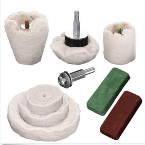 6MM Shank Polishing cloth wheel set Buffing Grinding Polisher Disc Pad for Metal smooth treatment deburring repair tool Kit