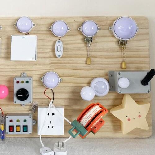 Mini DIY Busy Board Kit Material Circuit Breaker Practical Skills Special Needs Teaching Early Education Kids Toy Birthday Gift