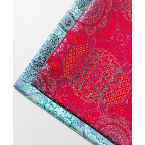 Nylon brocade jacquard pattern fabrics DIY sewing cheongsam cushion handmade design satin clothing material