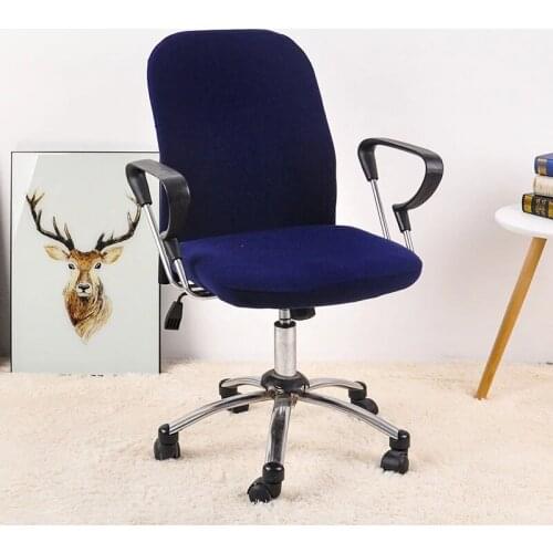 2021 New Office Chair Cover Solid Computer Chair Cover Spandex Stretch Armchair Seat Case 2 Pieces Removable and Washable