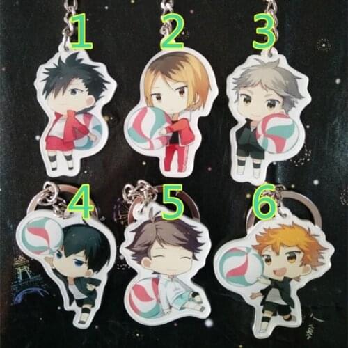 New Anime haikyuu!! Shoyo Hinata Tobio Kageyama Daichi Sawamura Oikawa Pendant Acrylic Key chain Keyring figure toy Cosplay Gift