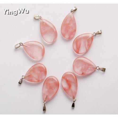 Wholesale 30pcs/lot fahsion Hot Sale Cherry Quartz Natural Stone Pendants Point Charms water drop pendant Free shipping