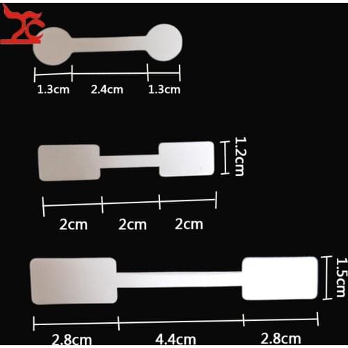 Wholesale 50pcs/100pcs Portable Blank Paper Jewelry Tag White Dumbell Tag Rectangle Self-Sticker Label Tool Ring Jewelry Tags