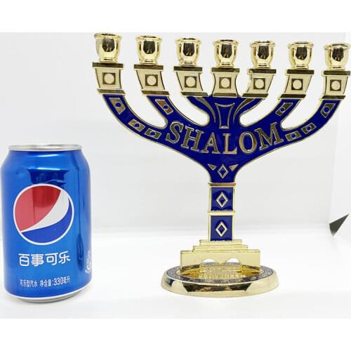 Jewish Menorah Candle-Holders Religions Candelabra Hanukkah Candlesticks 7 Branch Big Size 20cm Height