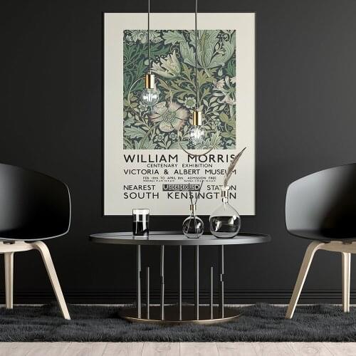 William Morris Exhibition Poster Print Flower Pattern Canvas Painting Modern Abstract Wall Pictures for Living Room Home Decor