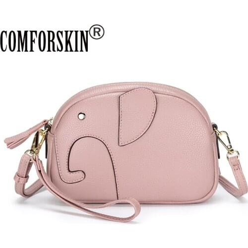 COMFORSKIN Elephant Shape Women Day Clutches New Arrivals Genuine Leather Lady Messenger Bag Dropshipping сумка женская 2020
