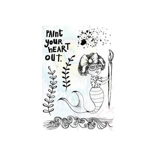 Mermaid Transparent Clear Silicone Stamp/Seal for DIY scrapbooking/photo album Decorative clear stamp M1312