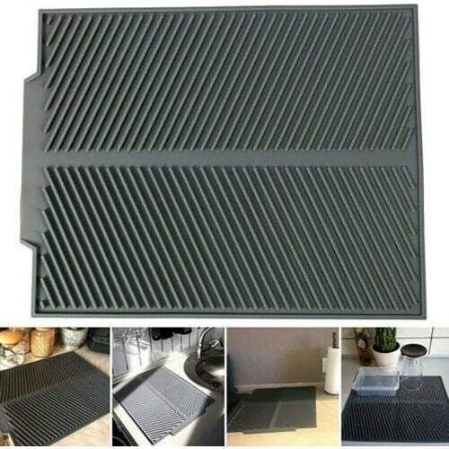 Rectangle Silicone Drain Mat Drying Dishes Pad Heat Resistant Slip-proof Tray Set Massage Mats For Kitchen Dish Mat