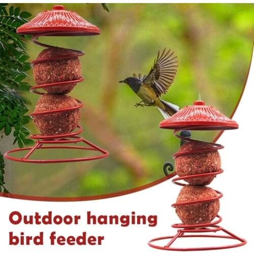 Birds Feeder Squirrel Proof Metal Birds Feeder Wild Birds Feeders Automatic Hanging Fat Ball Holder Feeding Tool E7