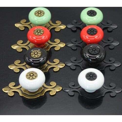 Cabinet Handles Vintage Furniture Ceramic Cabinet Knobs and Handles Door Cupboard Drawer Kitchen Pull Fittings Drawer Pulls