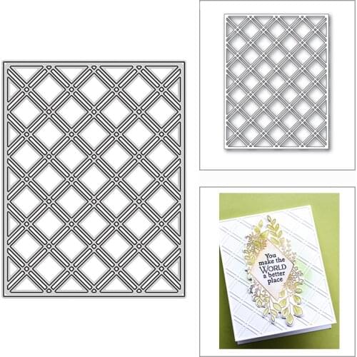 New 2021 Double Diamond Grid Lattice Metal Cutting Dies for DIY Scrapbooking and Card Making Decor Embossing Craft No Stamps