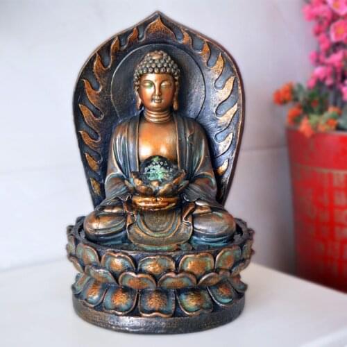 Southeast Asian style Guanyin Buddha statue Buddha water fountain decoration Feng Shui lucky decoration lotus transfer beads