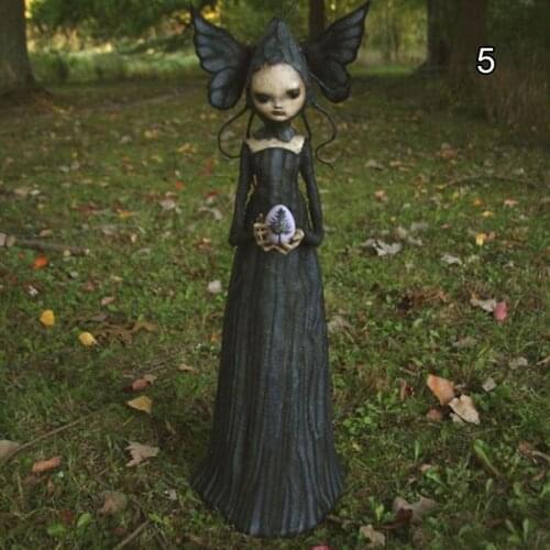 Resin Witch Statue Ornament Unique Design Durable Halloween Props Decoration for Home Living Room Garden Garden Statues Home