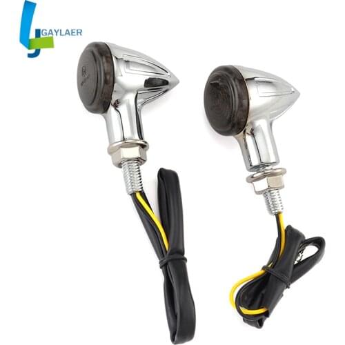 2x Motorcycle Turn Signals Indicators Blinker Lights License Plate Light with E mark for Harley Cruiser Chopper Cafe Racer