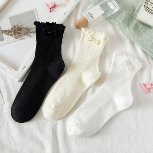 Japanese Cute Ruffles Lolita Socks Anime Stockings JK Uniform Removed Bowknot Maid Tube Summer Socking Cosplay Anime Stockings