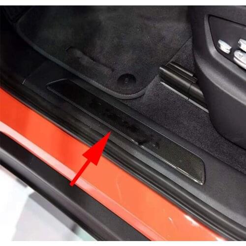 Dry Carbon Fiber Car Door Sill Protector Strip Plate Pedal Strip For Porsche Cayenne S GTS Turbo 2.9T 3.0T 4.0T 18-20 Not Coupe