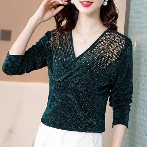 Women fashion women blouses Long Sleeve v-neck Shirt Women blusas mujer de moda 2021 tShirt Tops Plus Size Shirts