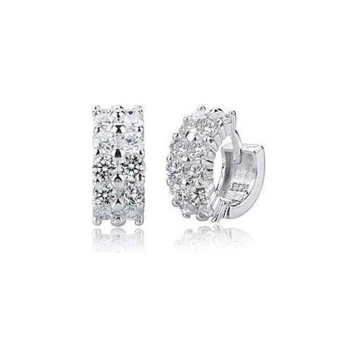 2016 New design super shiny zircon 925 sterling silver female stud earrings jewelry wholesale