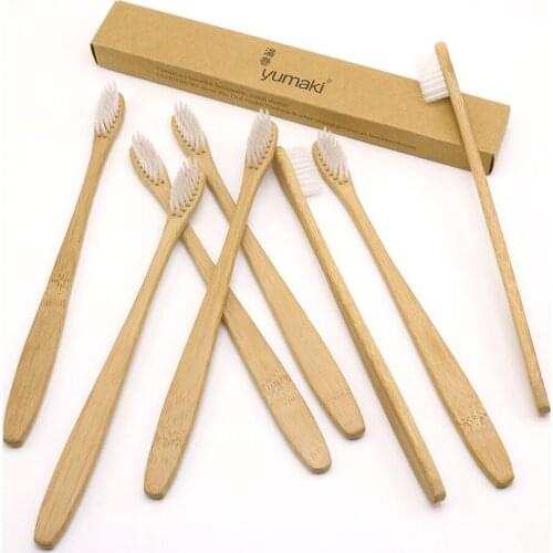 DR.PERFECT 24PCS/lot Slim Neck Bamboo Toothbrush Wholesale Environment Eco friendly Wooden Bamboo Toothbrush Oral Care