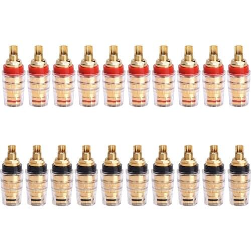 10Pair 4mm Banana Plug Socket Connector Binding Post for Amplifier Speaker Terminal Socket Connector & Audio Video Cable Plugs