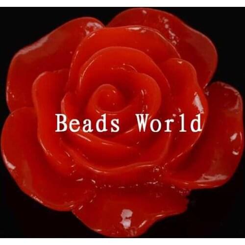 100 Pcs Red Rose Flower Resin Flatback Cabochon Scrapbook Decoration DIY Craft Embellishment 15mm Dia (W05996 X 1)