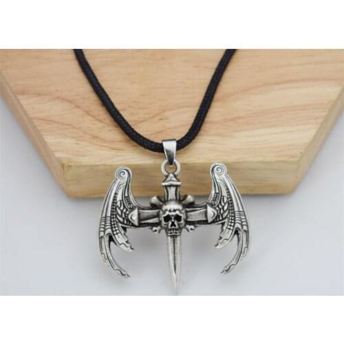 12pcs Halloween Dead Head Skull Bat Pendant Necklace Animal Wings Jewelry