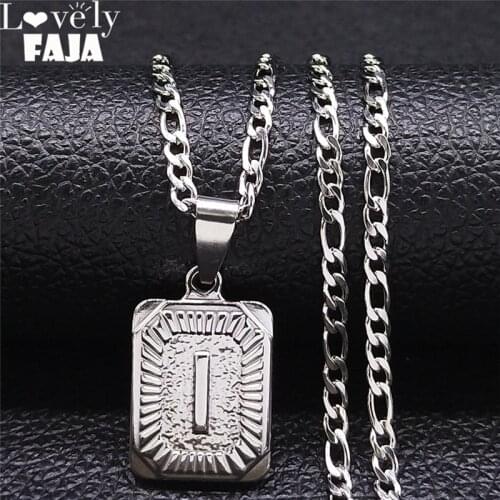 2021 Stainless Steel Geometry I Letter Chocker Necklace Women/Men Silver Color Chain Necklace Jewelry collier homme N7002IS03