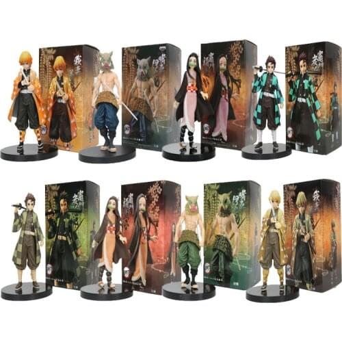 4pcs/set Demon Slayer Figure Toys Tanjirou Nezuko Zenitsu Inosuke PVC Action Figures Model Toy Demon Slayer Figure for Children