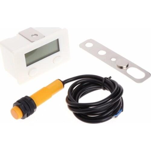 LCD Digital 5-Digit Punch Counter With Strong Magnetic Proximity Switch Support Counters Hour Meter Tester Tools 64x38x38mm