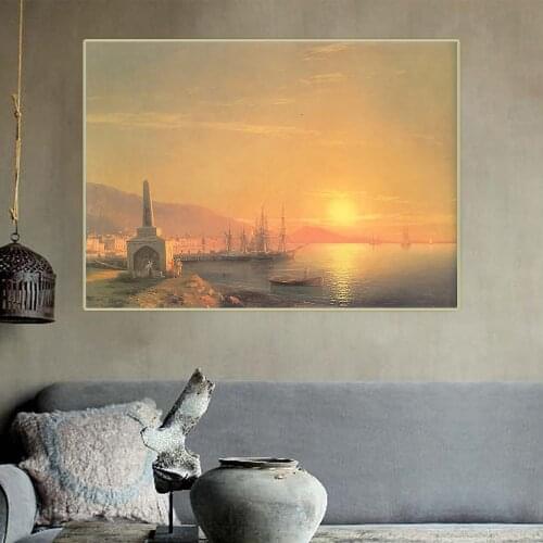 Citon Ivan Aivazovsky《The Sunrize in Feodosiya》Canvas Oil Painting Artwork Poster Picture Wall Decor Home Interior Decoration